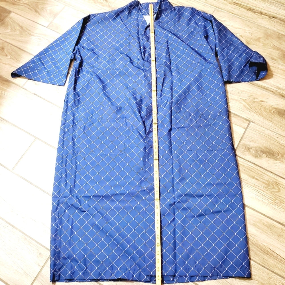 Bill Blass Men's Robe Blue Check Pattern One Size